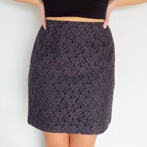 Worth black lace cotton blend mini pencil skirt size 4